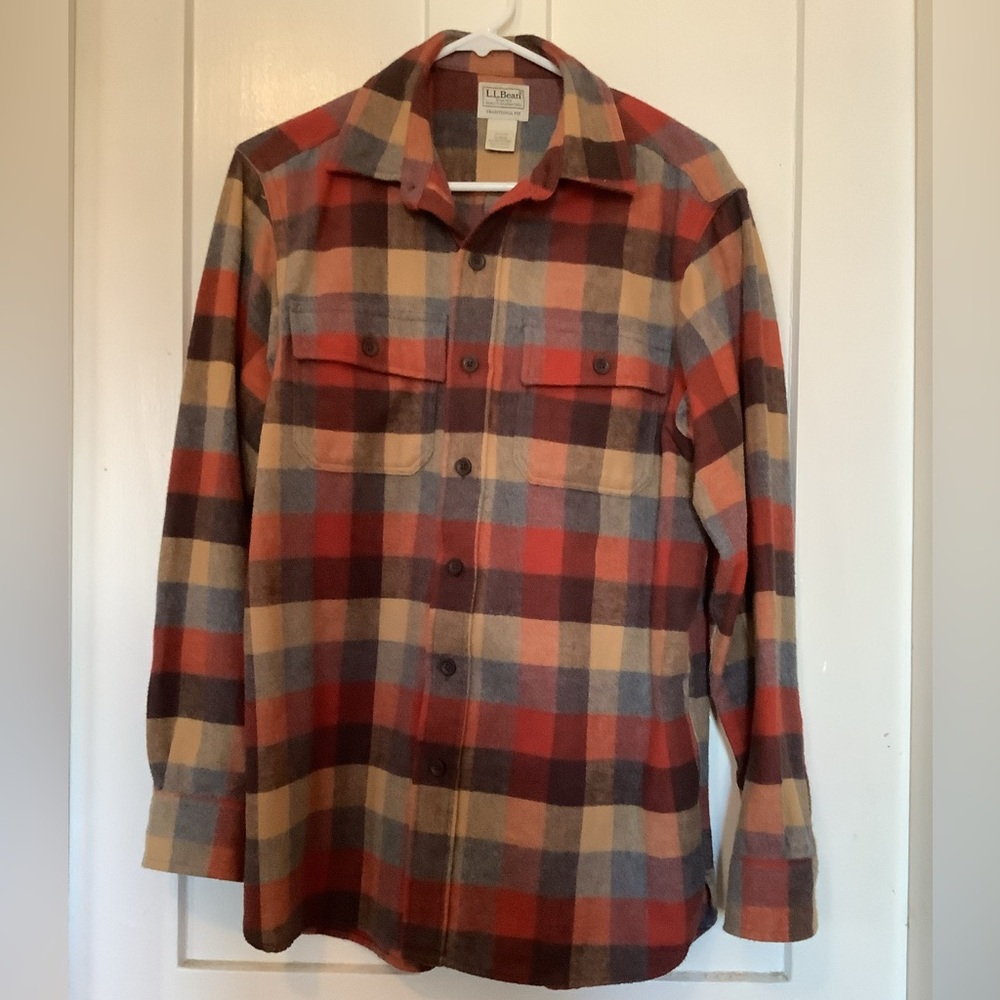 LL Bean Small Men’s Chamois Plaid Shirt Traditional Fit